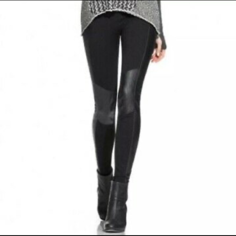 CAbi Black Vegan Leather Moto Legging